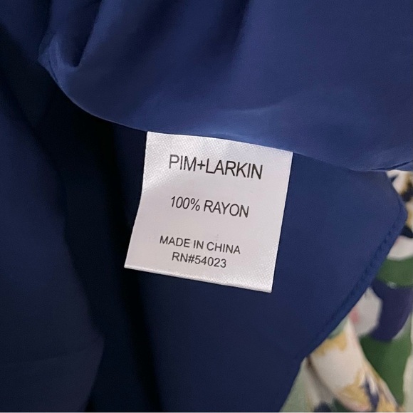 NWT Pim‎ + Larkin Women’s Strapless Floral Mini Dress Green Yellow Size Small - Picture 10 of 11